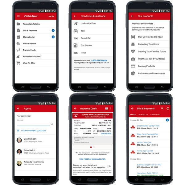 State Farm Pocket Agent Screens